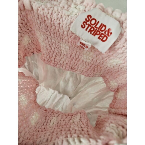 Solid & Striped The Willow Linen-Blend Midi Dress Women's Small Checker Sundress - Picture 8 of 9